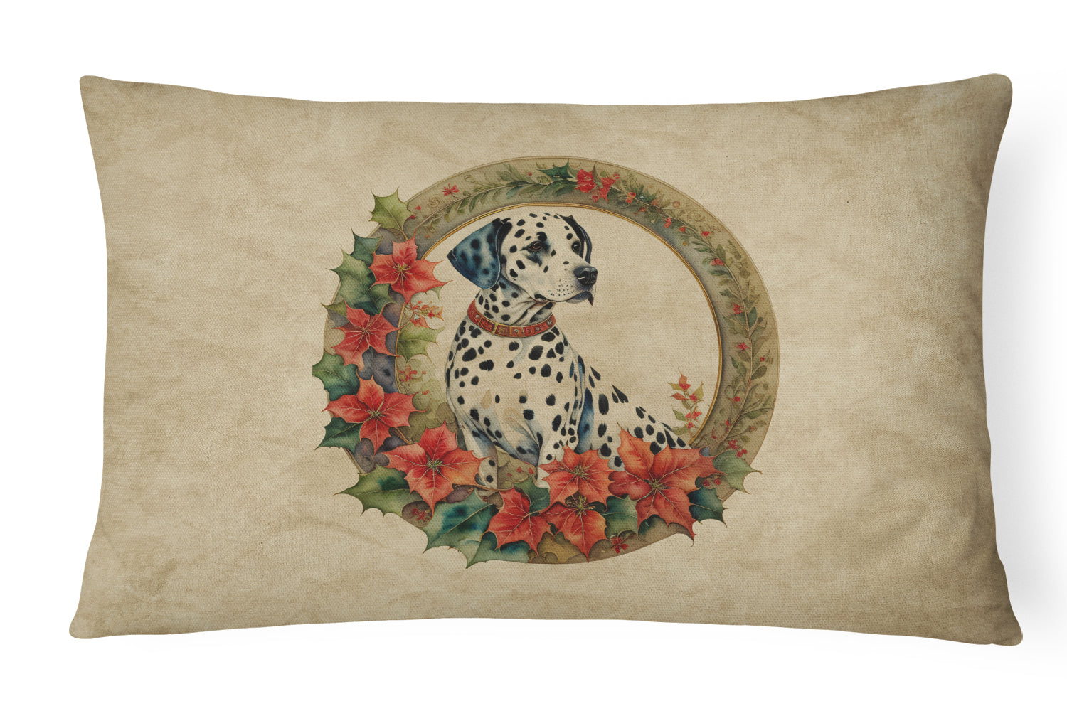 Buy this Dalmatian Christmas Flowers Throw Pillow