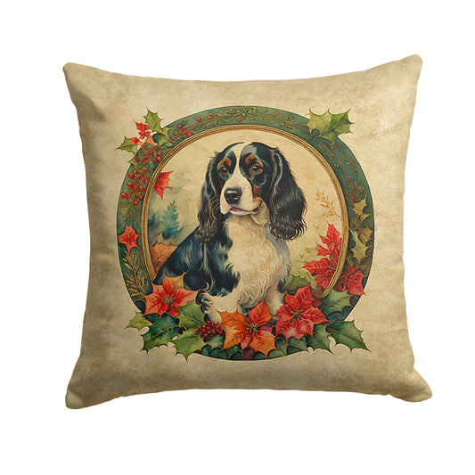 Buy this English Springer Spaniel Christmas Flowers Throw Pillow