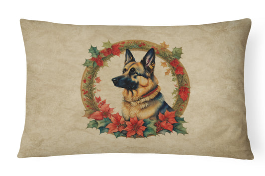 Buy this German Shepherd Christmas Flowers Throw Pillow