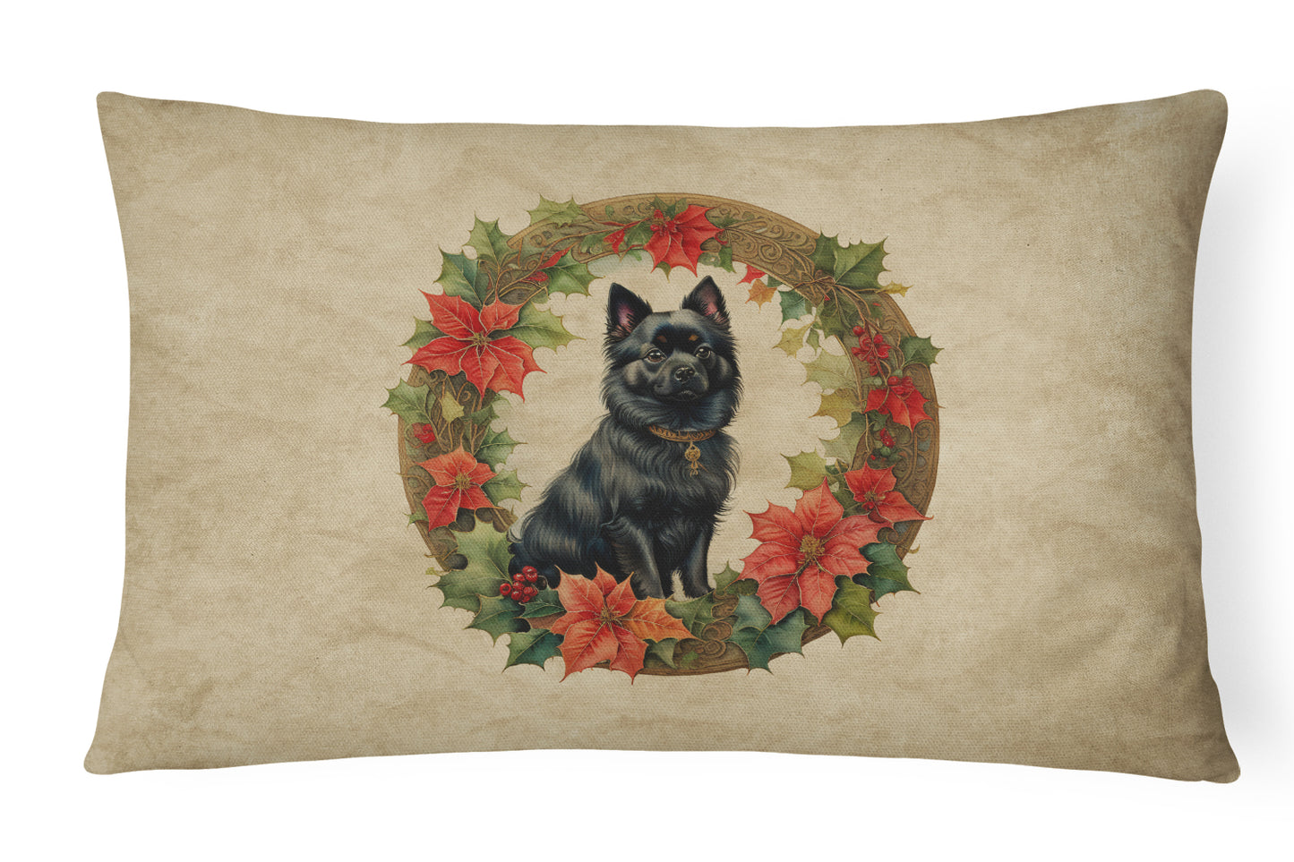 Buy this German Spitz Christmas Flowers Throw Pillow