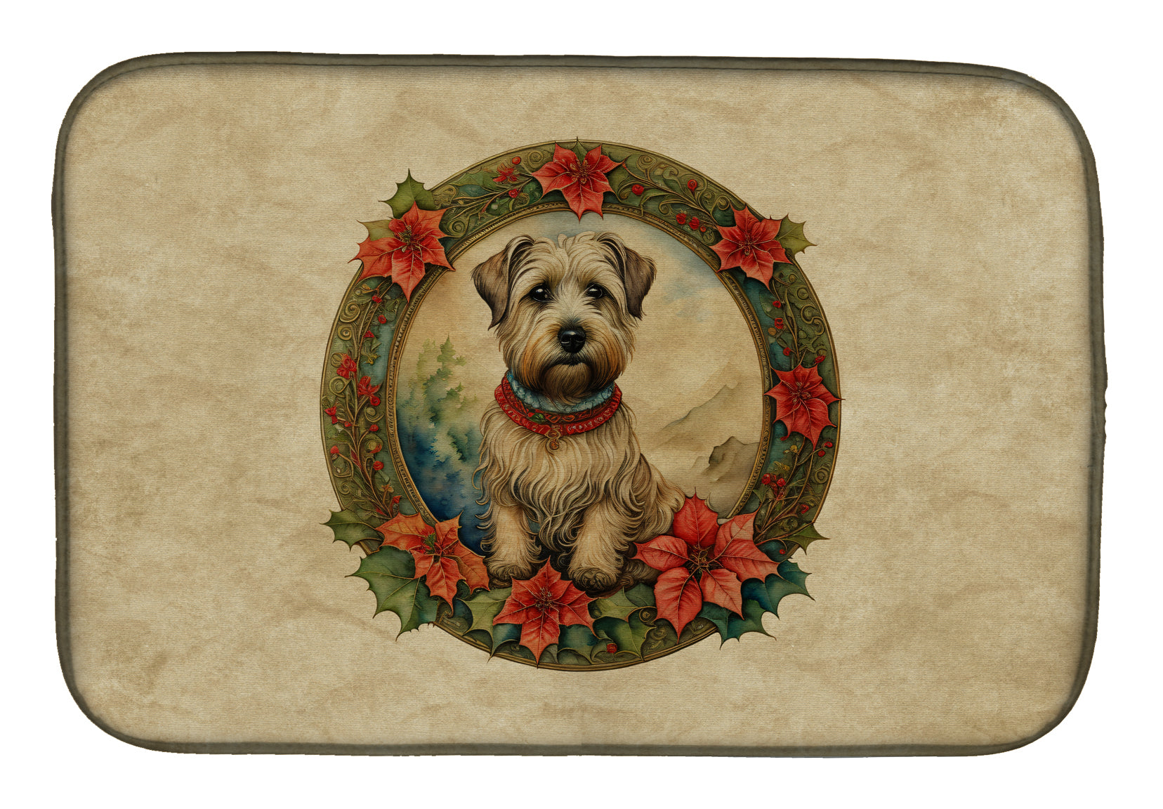 Buy this Glen of Imaal Terrier Christmas Flowers Dish Drying Mat