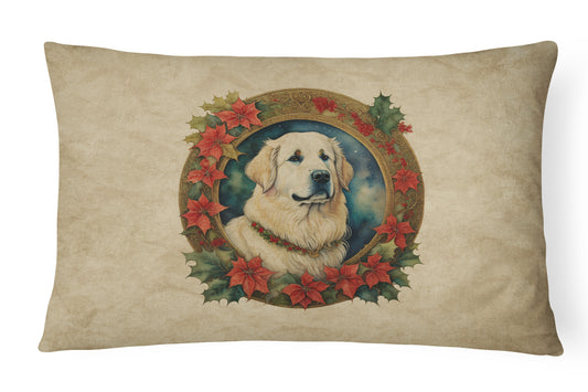 Buy this Great Pyrenees Christmas Flowers Throw Pillow