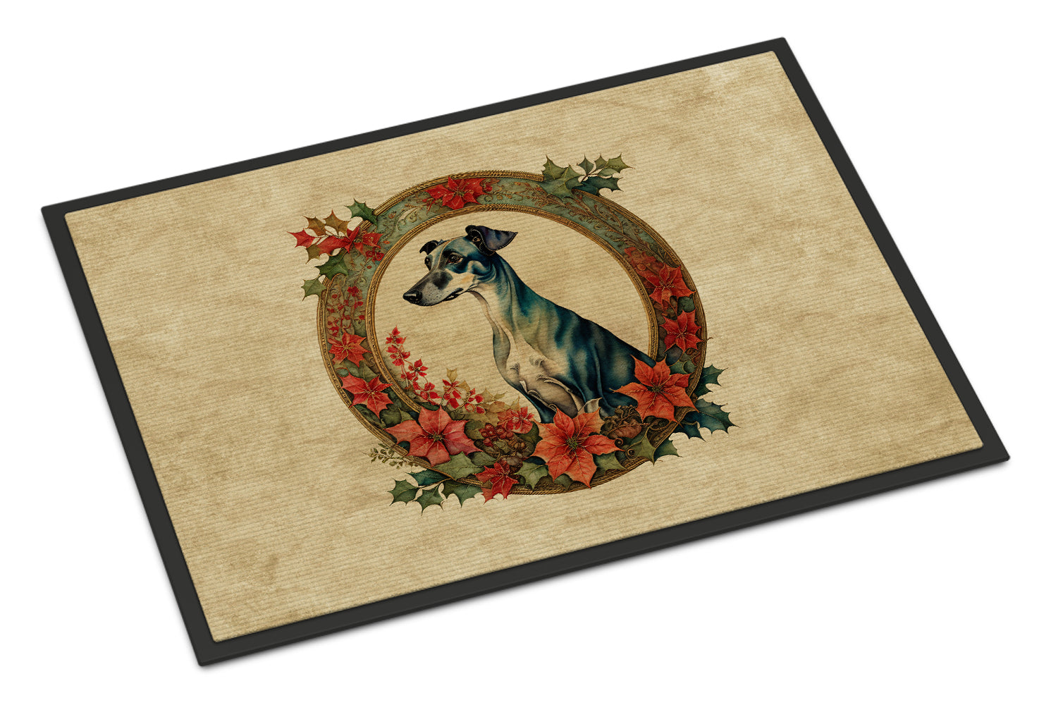 Buy this Greyhound Christmas Flowers Doormat