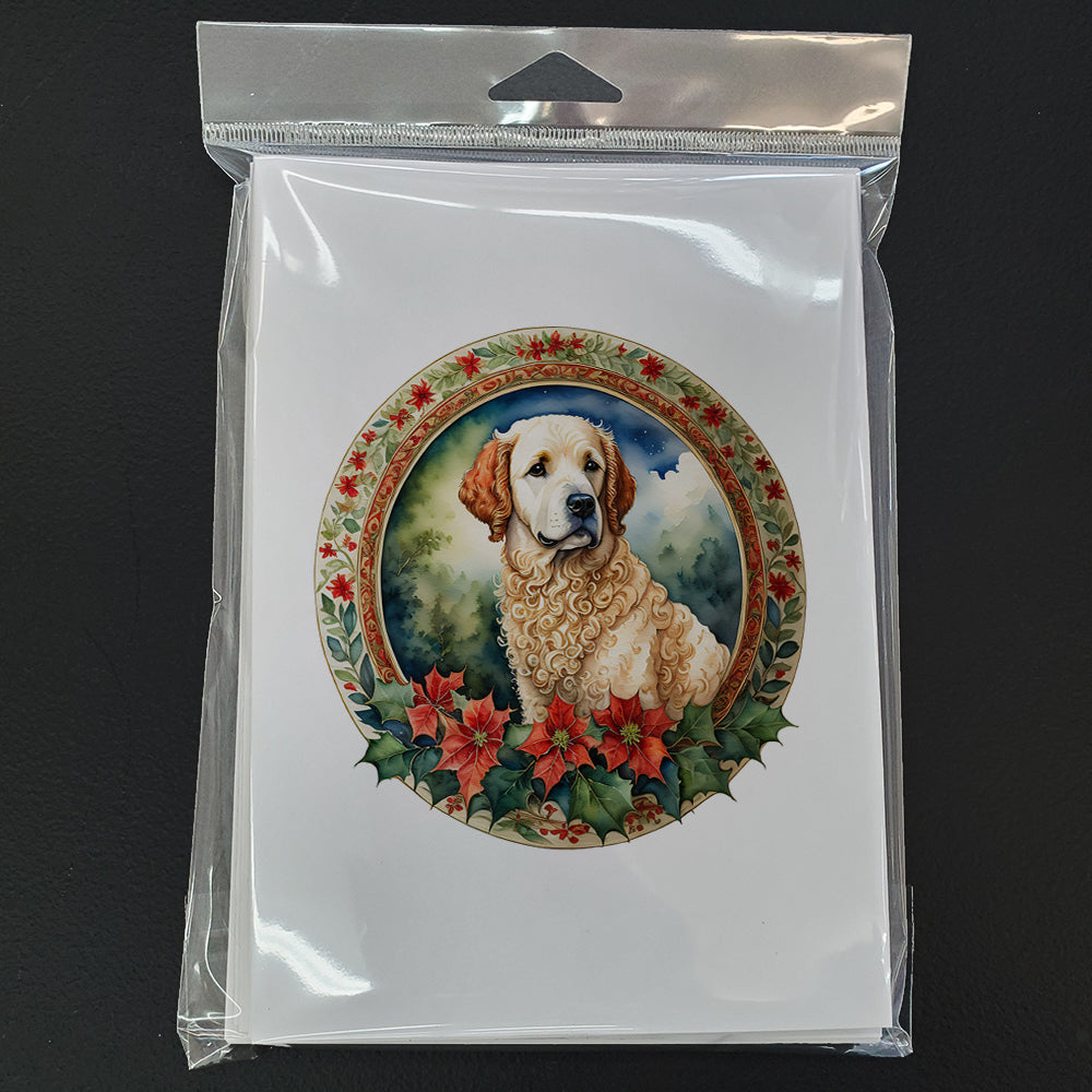 Kuvasz Christmas Flowers Greeting Cards Pack of 8