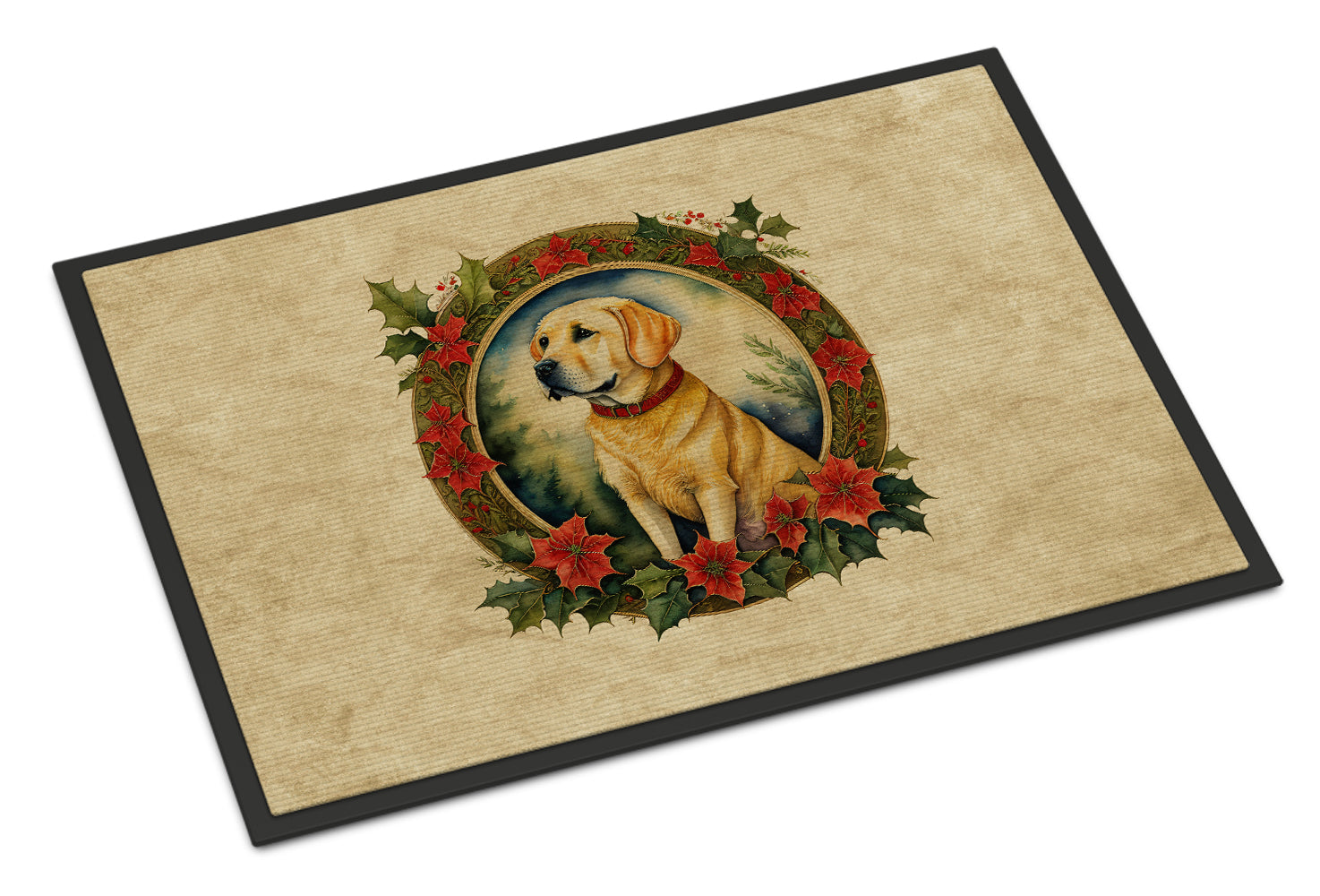 Buy this Labrador Retriever Christmas Flowers Doormat