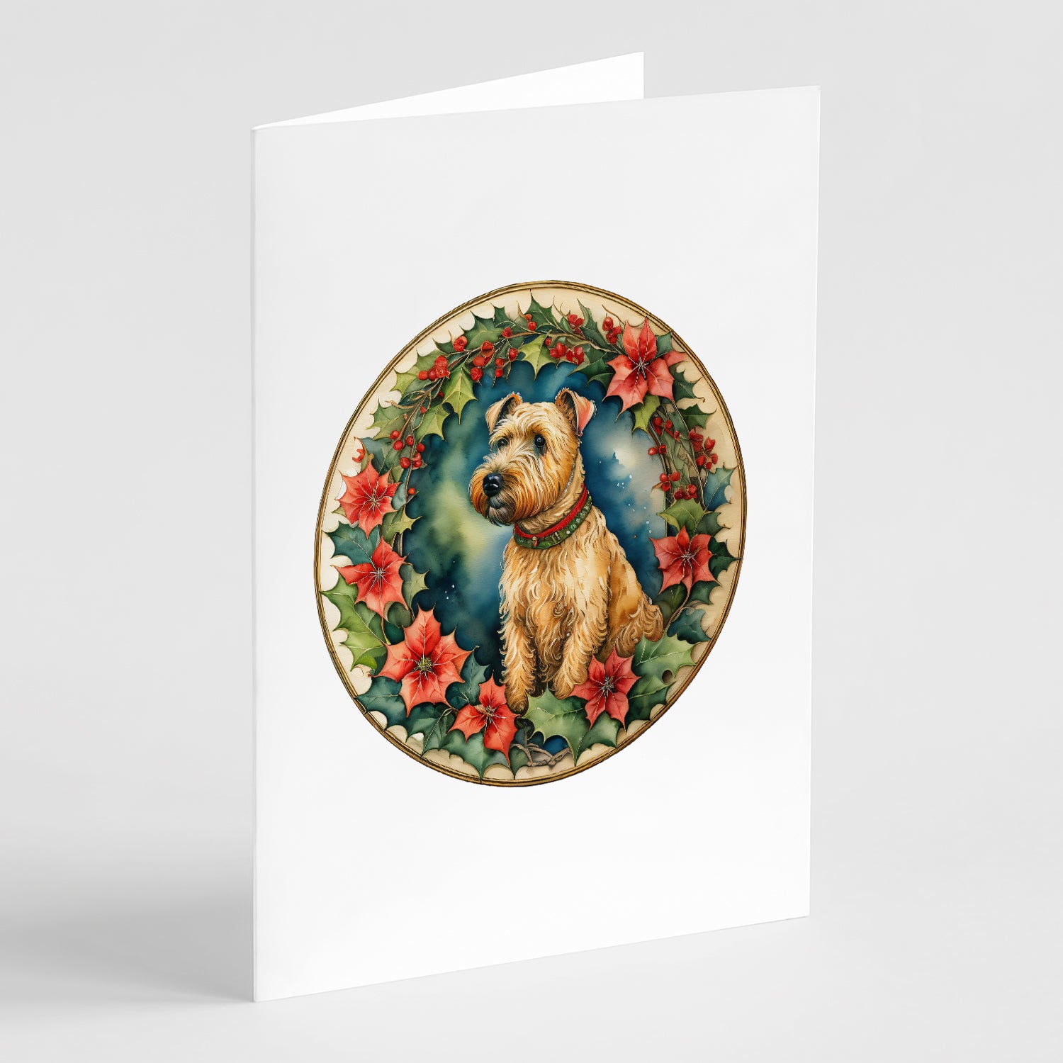 Buy this Lakeland Terrier Christmas Flowers Greeting Cards Pack of 8