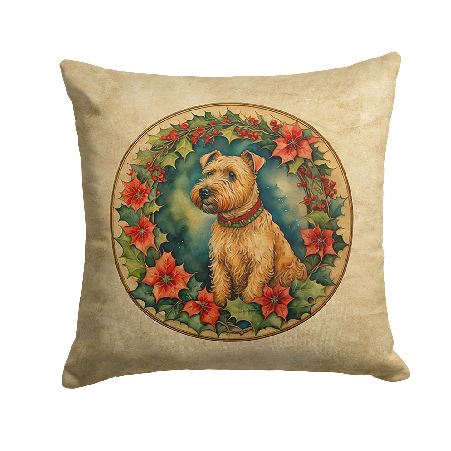 Buy this Lakeland Terrier Christmas Flowers Throw Pillow