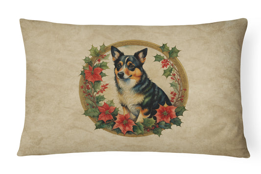 Buy this Lancashire Heeler Christmas Flowers Throw Pillow