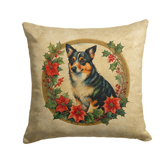 Buy this Lancashire Heeler Christmas Flowers Throw Pillow