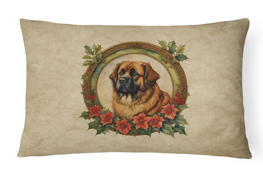 Buy this Leonberger Christmas Flowers Throw Pillow