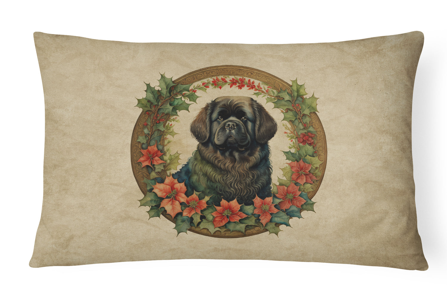 Buy this Newfoundland Christmas Flowers Throw Pillow