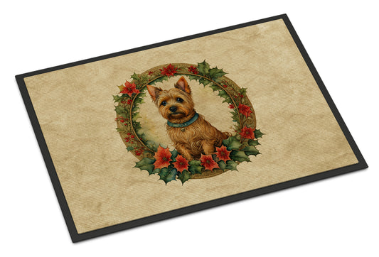 Buy this Norwich Terrier Christmas Flowers Doormat