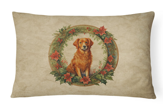 Buy this Nova Scotia Duck Tolling Retriever Christmas Flowers Throw Pillow