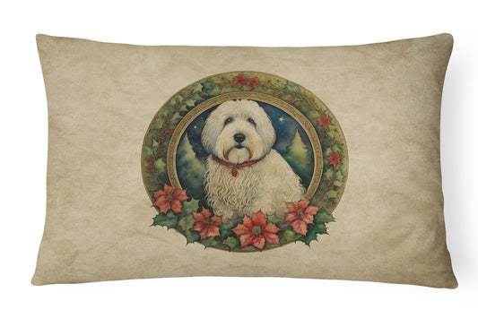 Buy this Old English Sheepdog Christmas Flowers Throw Pillow