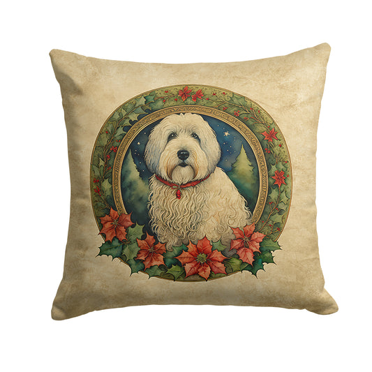 Buy this Old English Sheepdog Christmas Flowers Throw Pillow