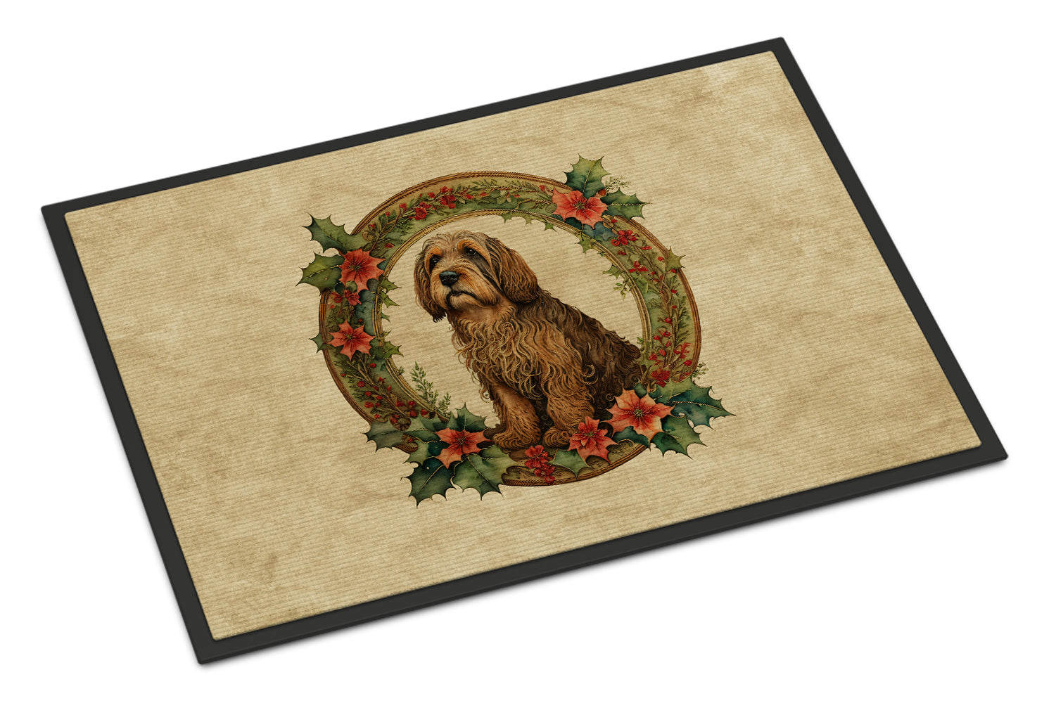 Buy this Otterhound Christmas Flowers Doormat