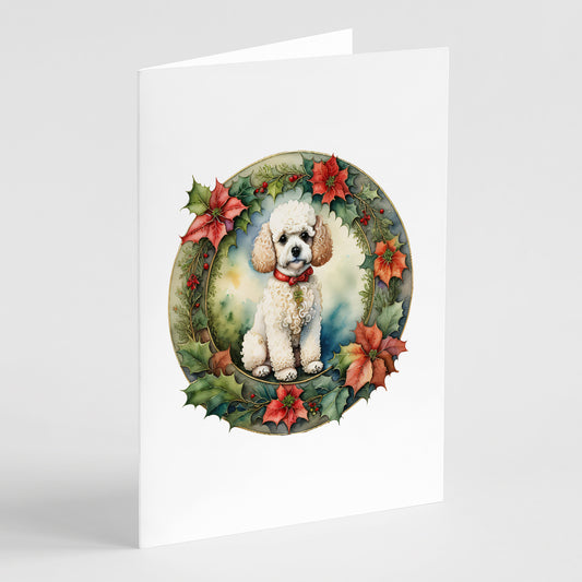 Buy this Poodle Christmas Flowers Greeting Cards Pack of 8