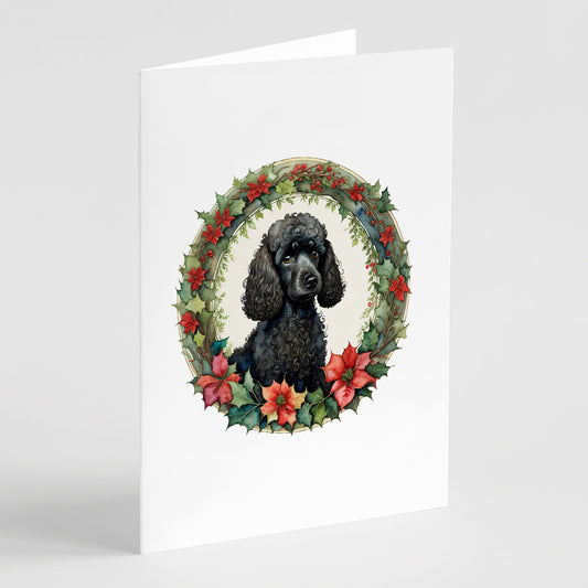 Buy this Poodle Christmas Flowers Greeting Cards Pack of 8