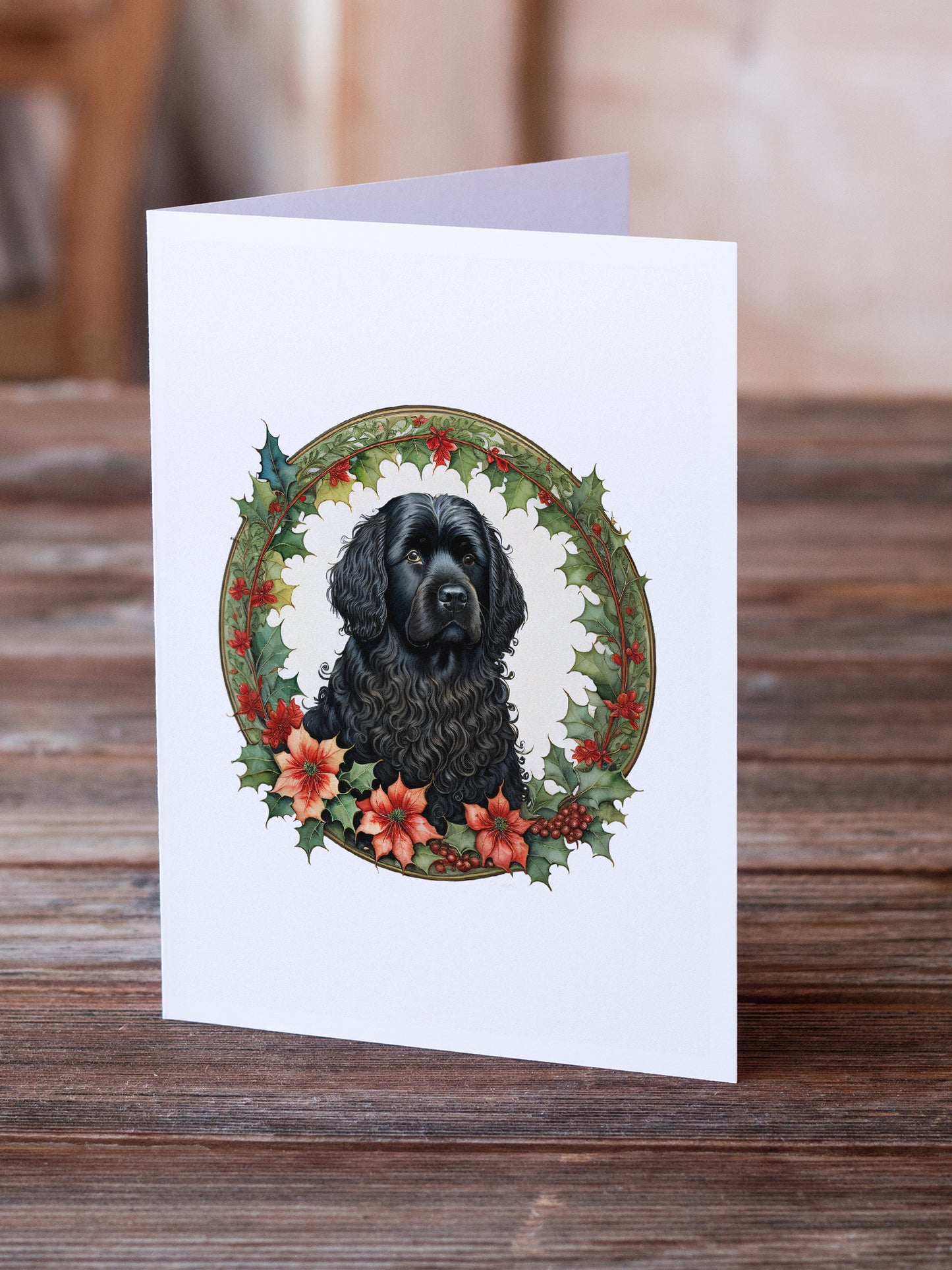 Puli Christmas Flowers Greeting Cards Pack of 8