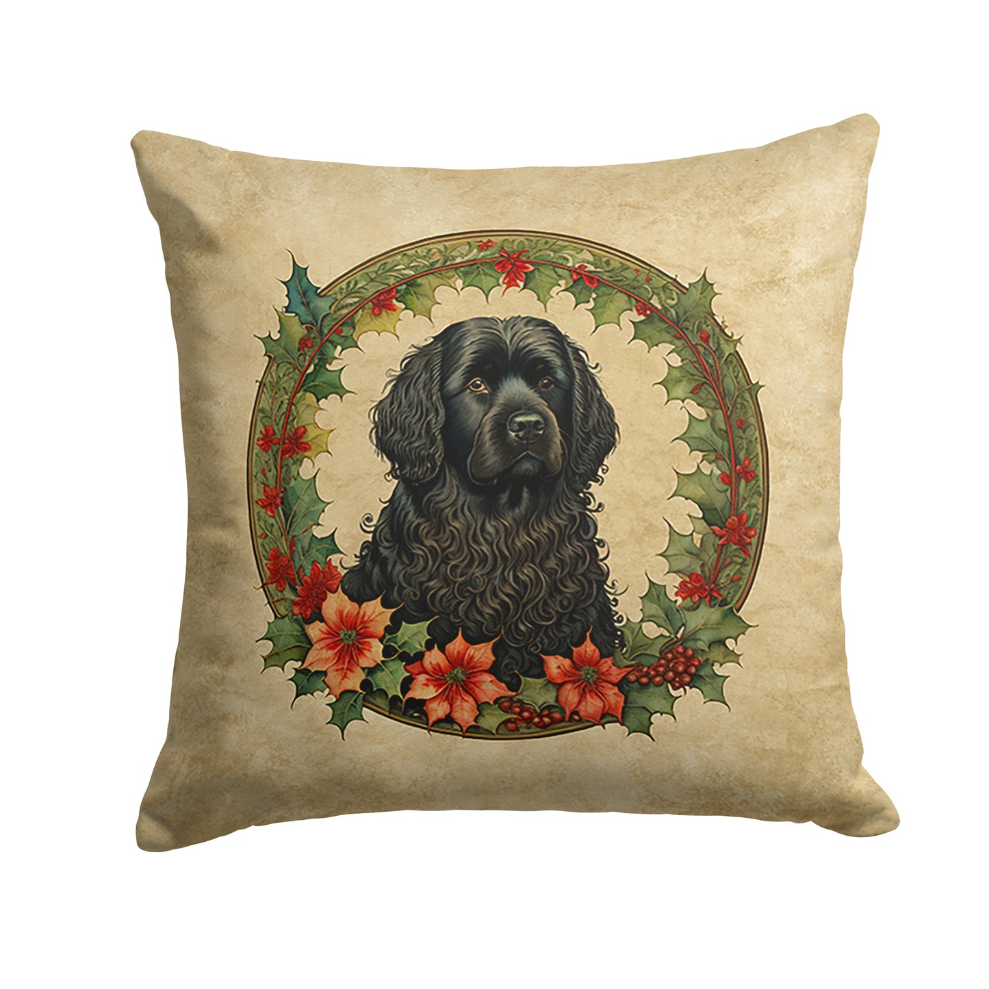 Buy this Puli Christmas Flowers Throw Pillow