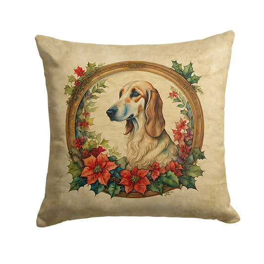 Buy this Saluki Christmas Flowers Throw Pillow