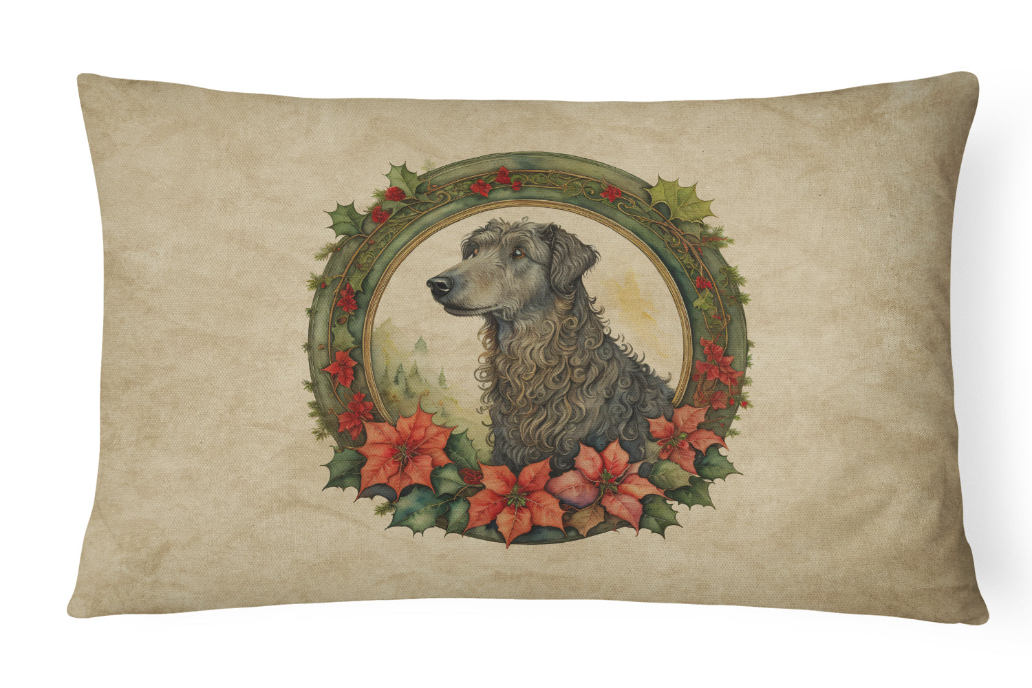 Buy this Scottish Deerhound Christmas Flowers Throw Pillow