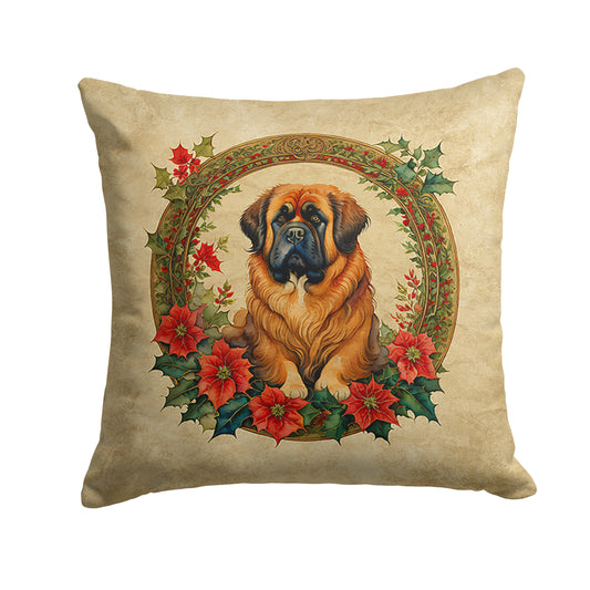 Buy this Tibetan Mastiff Christmas Flowers Throw Pillow