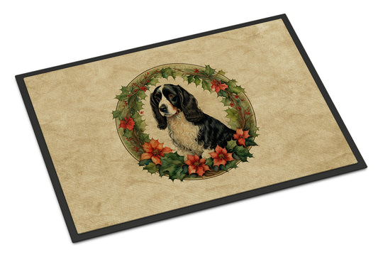 Buy this Welsh Springer Spaniel Christmas Flowers Doormat