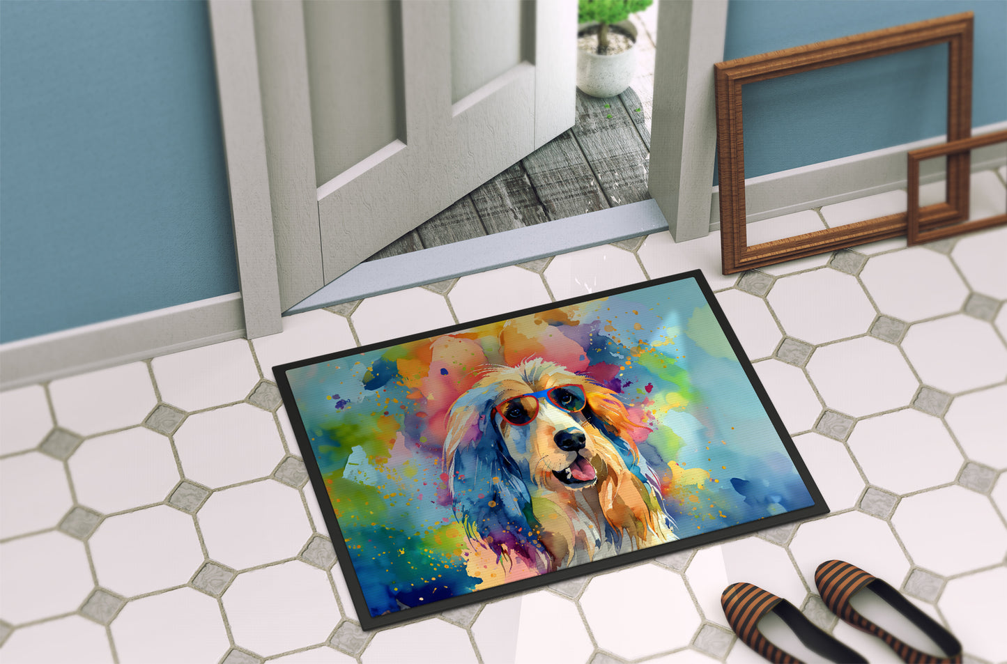 Afghan Hound Hippie Dawg Doormat