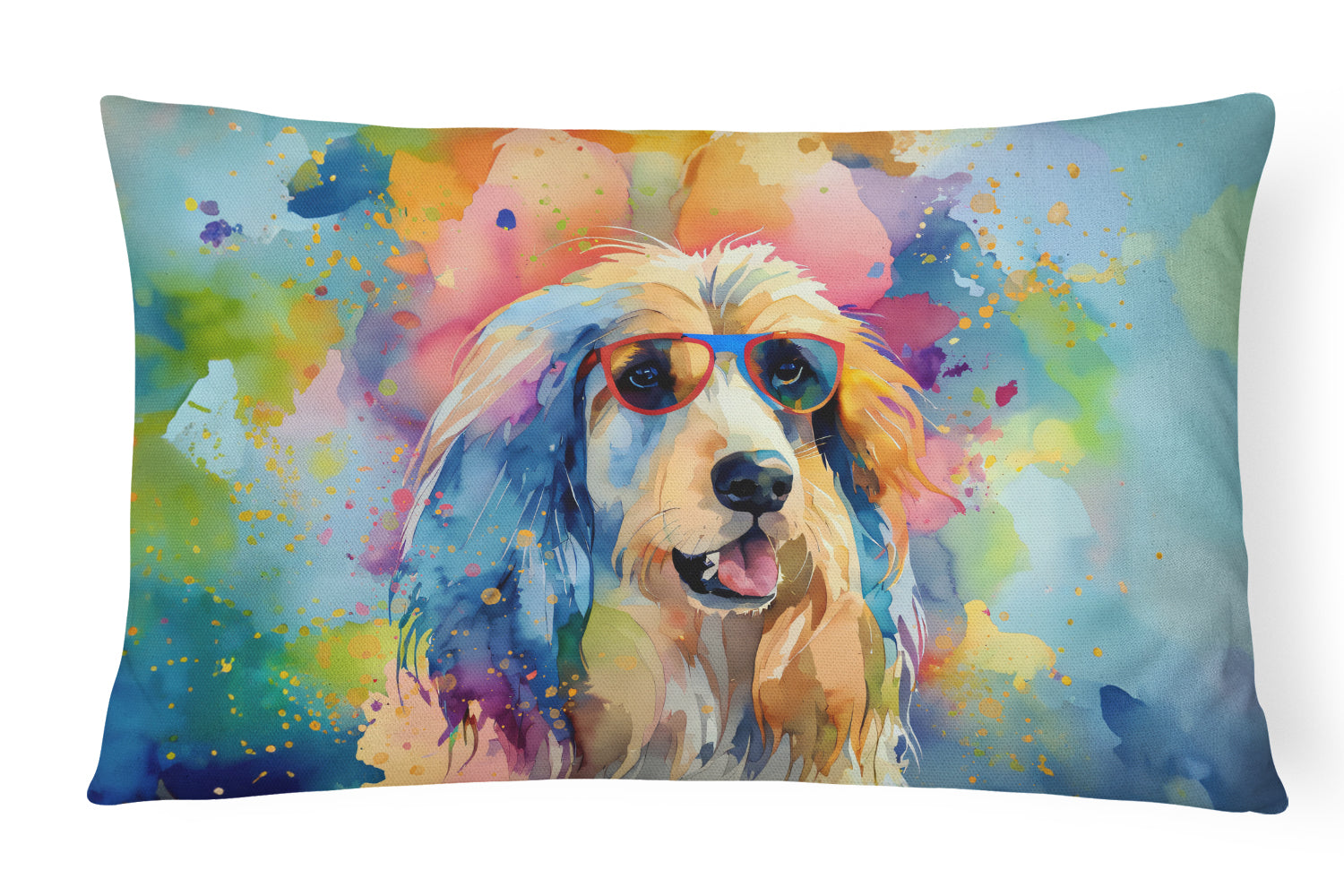 Buy this Afghan Hound Hippie Dawg Throw Pillow