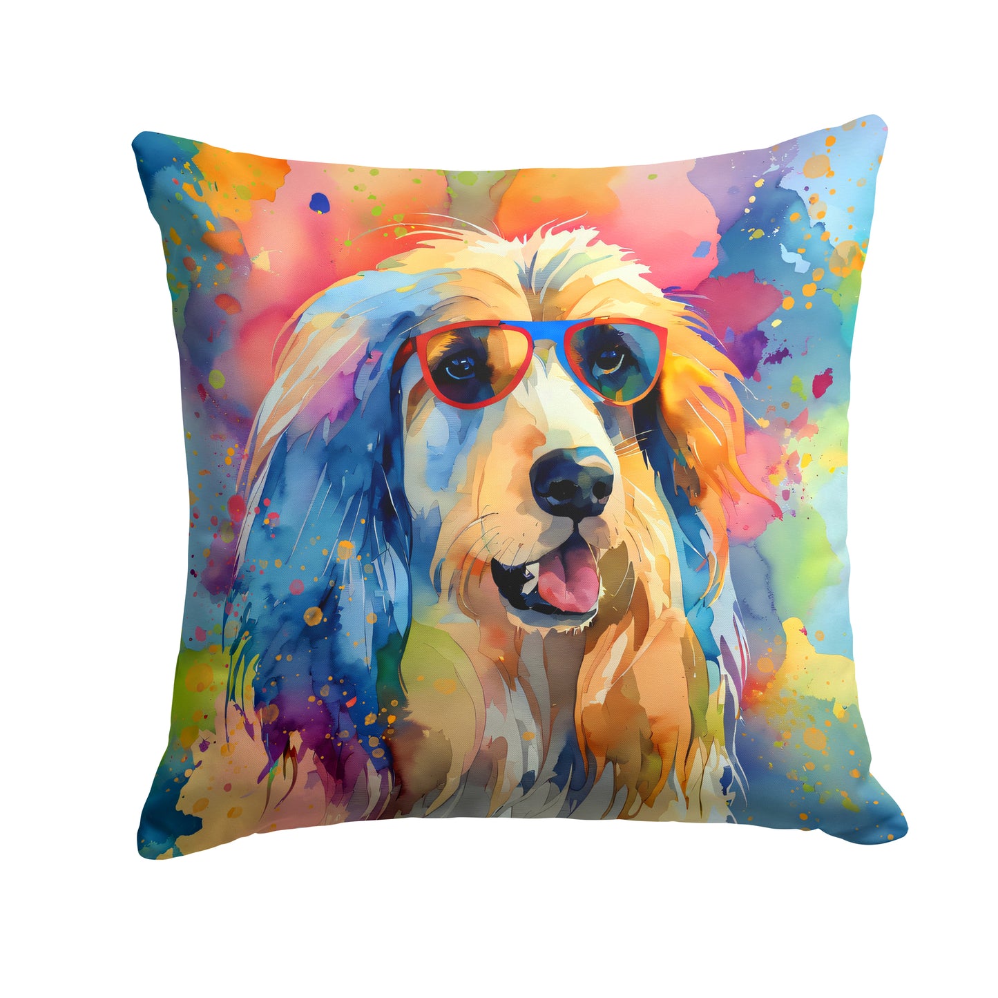 Buy this Afghan Hound Hippie Dawg Throw Pillow