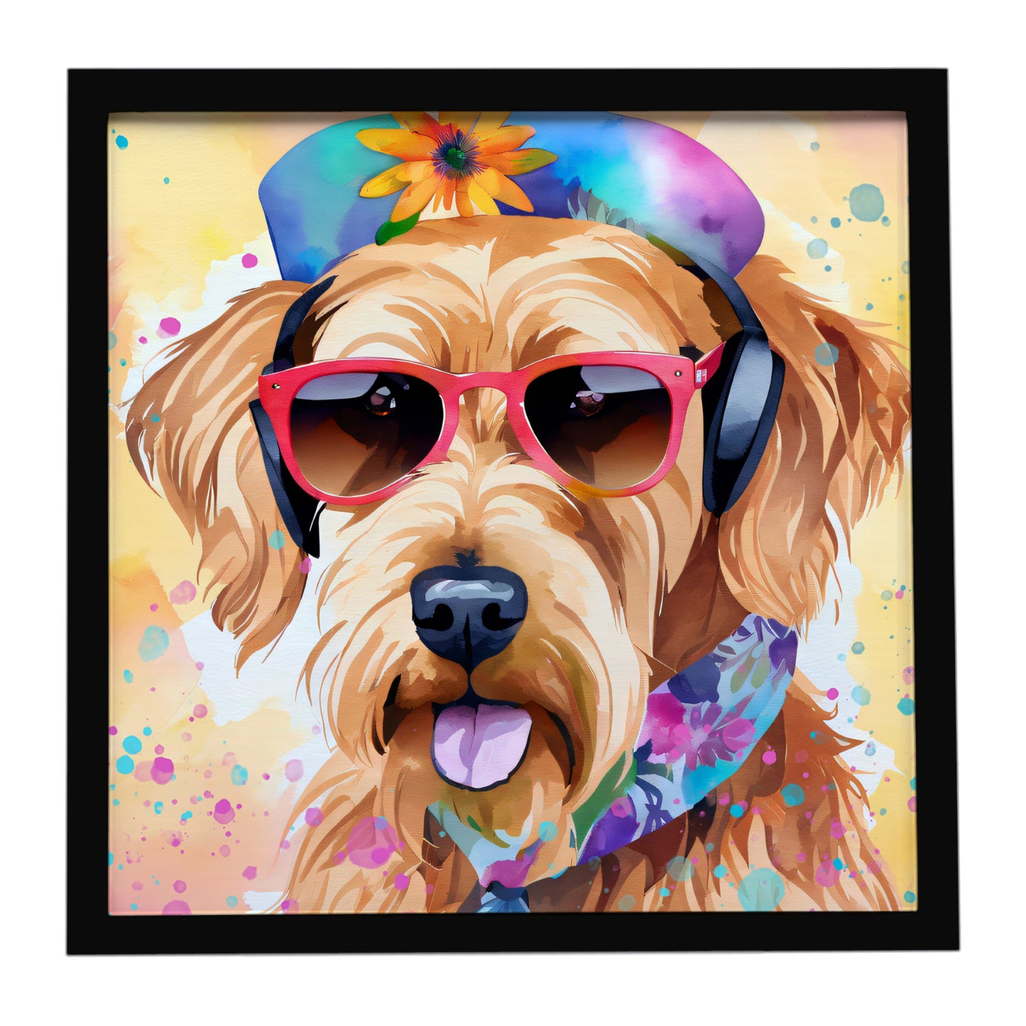 Buy this Airedale Terrier Hippie Dawg Framed Metal Print