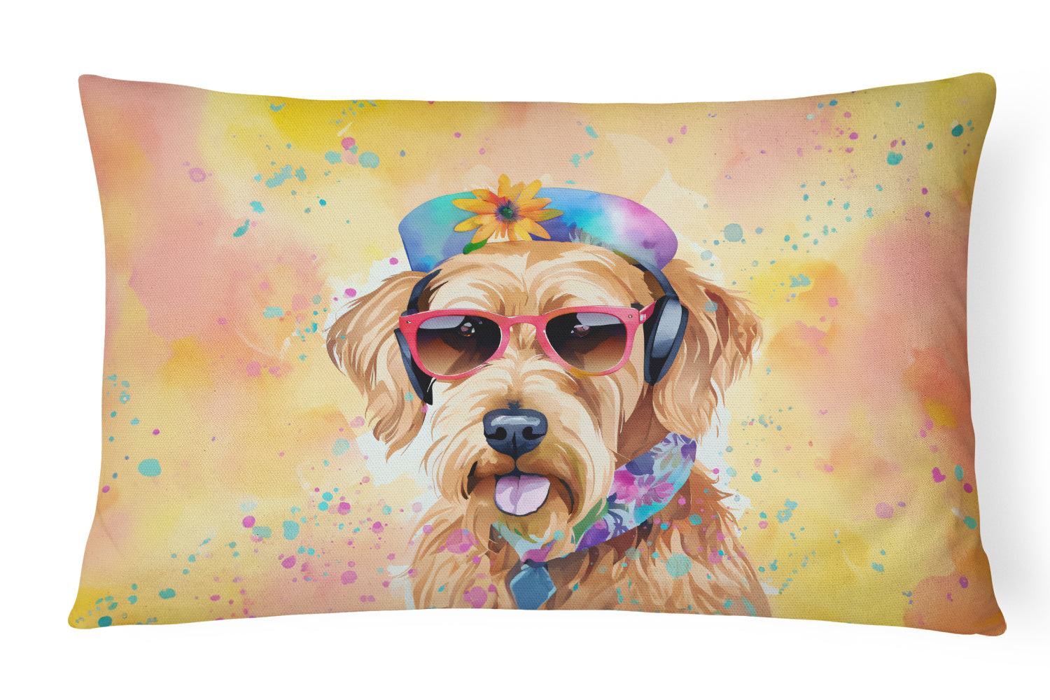 Buy this Airedale Terrier Hippie Dawg Throw Pillow