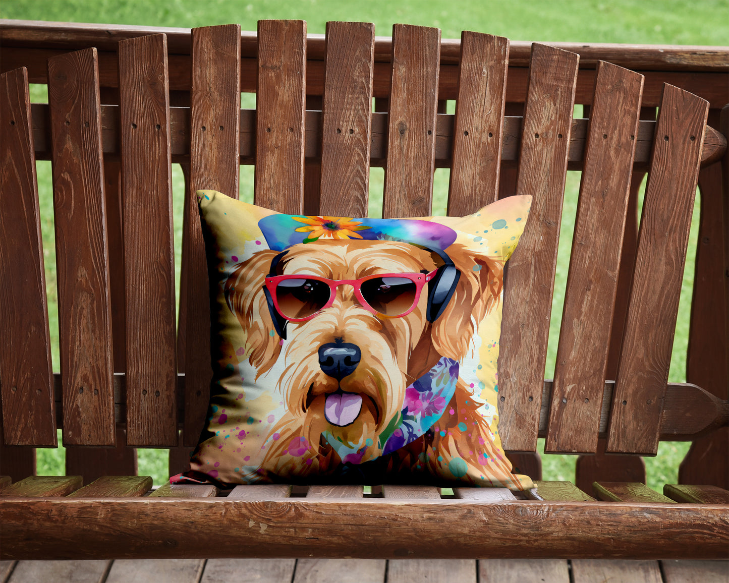 Airedale Terrier Hippie Dawg Throw Pillow