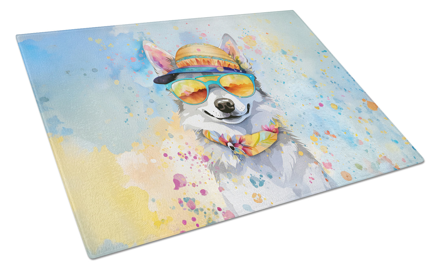 Buy this Alaskan Klee Kai Hippie Dawg Glass Cutting Board