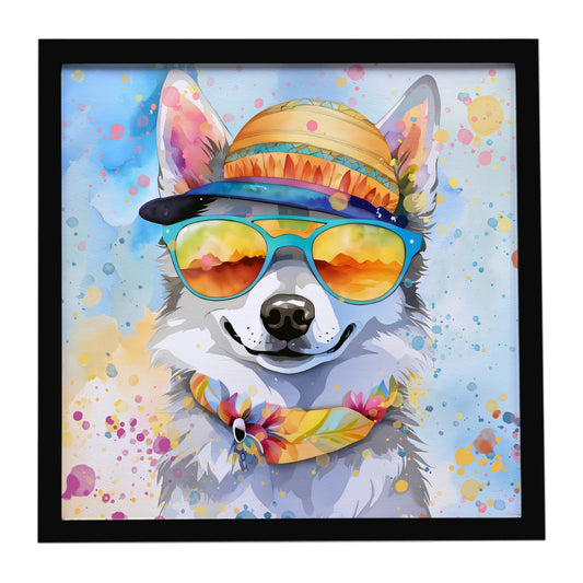 Buy this Alaskan Klee Kai Hippie Dawg Framed Metal Print