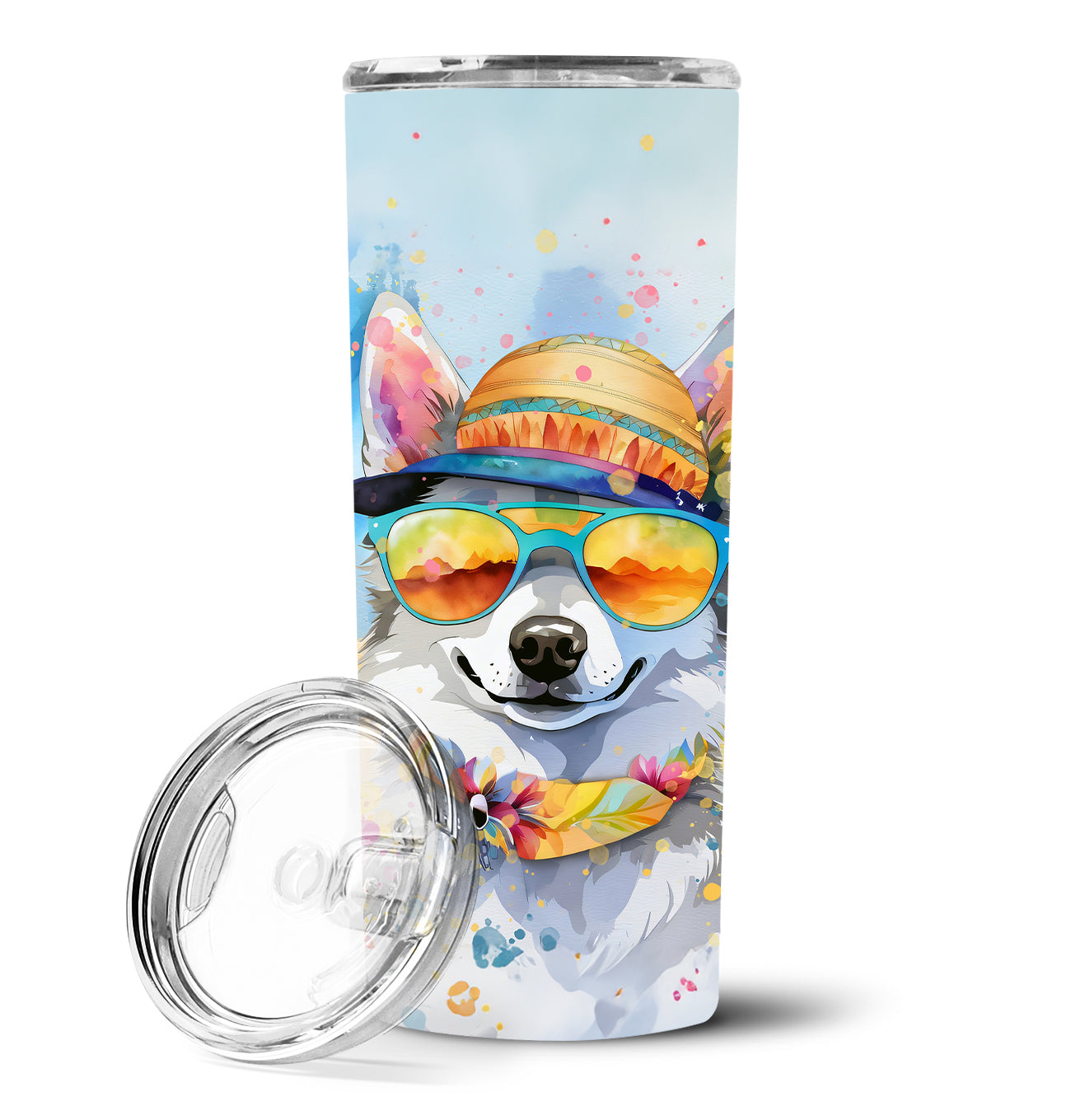 Buy this Alaskan Klee Kai Hippie Dawg Stainless Steel Skinny Tumbler