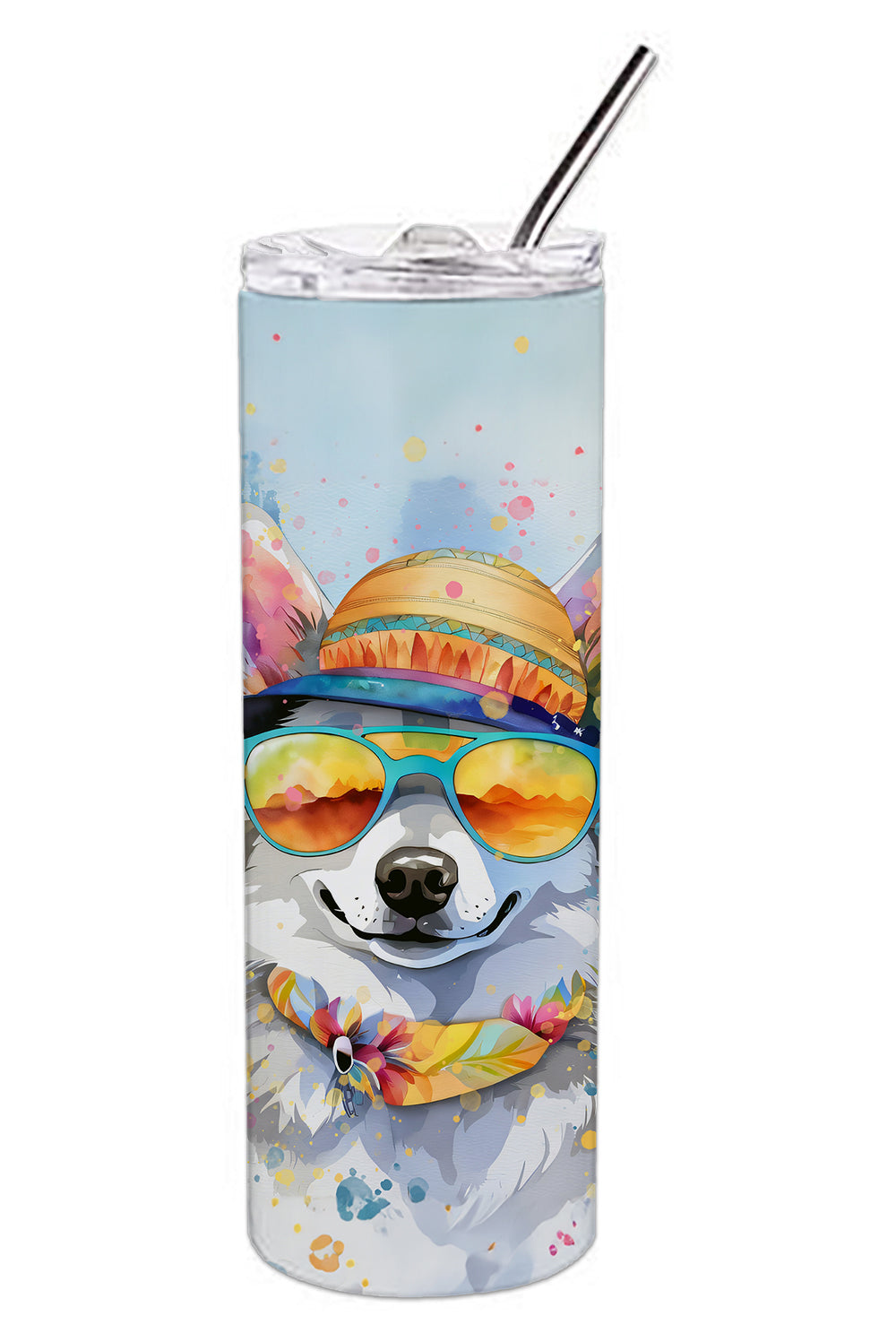 Alaskan Klee Kai Hippie Dawg Stainless Steel Skinny Tumbler