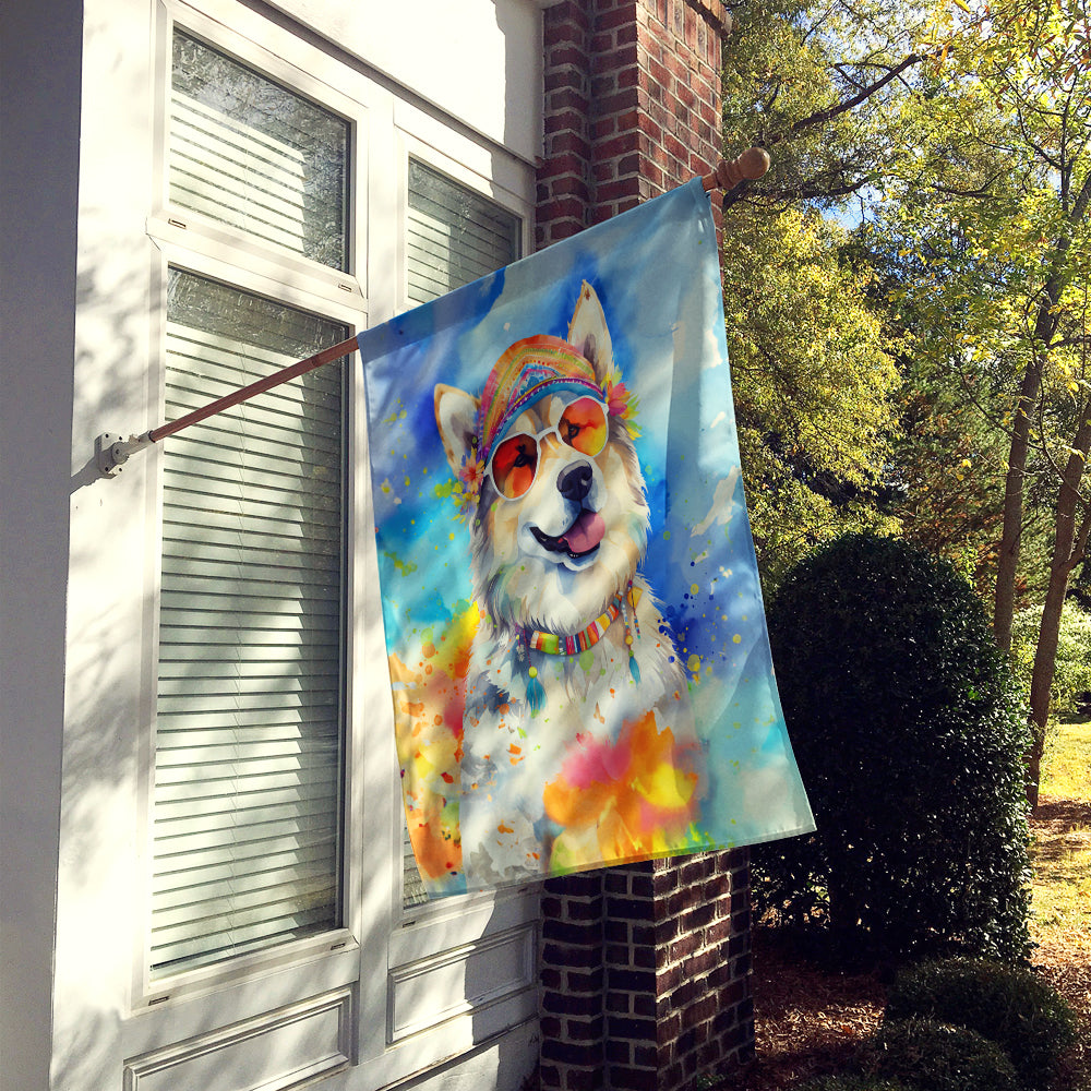 Alaskan Malamute Hippie Dawg House Flag