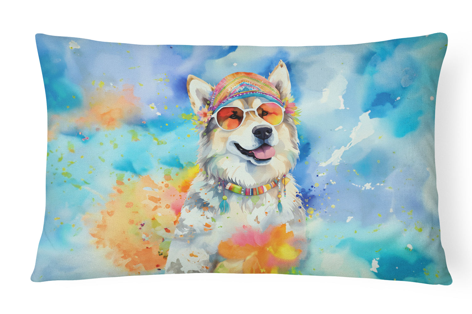 Buy this Alaskan Malamute Hippie Dawg Throw Pillow