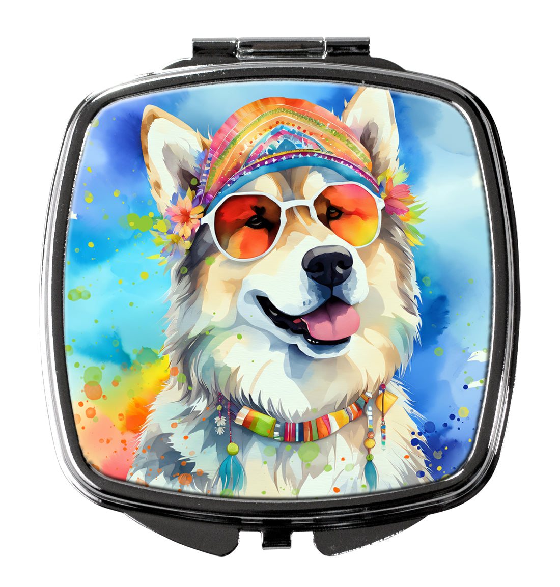 Buy this Alaskan Malamute Hippie Dawg Compact Mirror