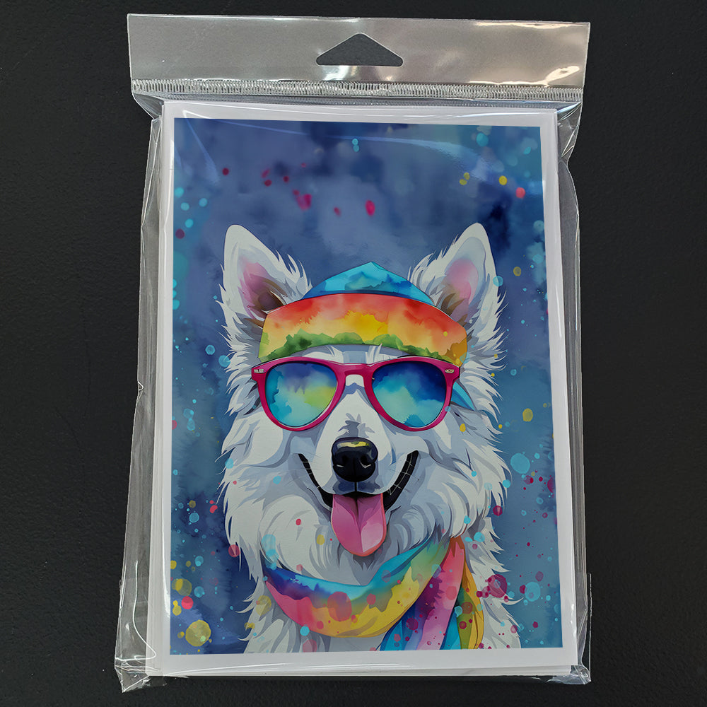 American Eskimo Hippie Dawg Greeting Cards Pack of 8