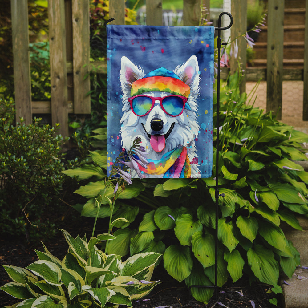 American Eskimo Hippie Dawg Garden Flag