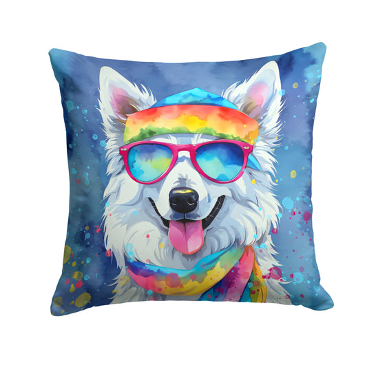 Buy this American Eskimo Hippie Dawg Throw Pillow