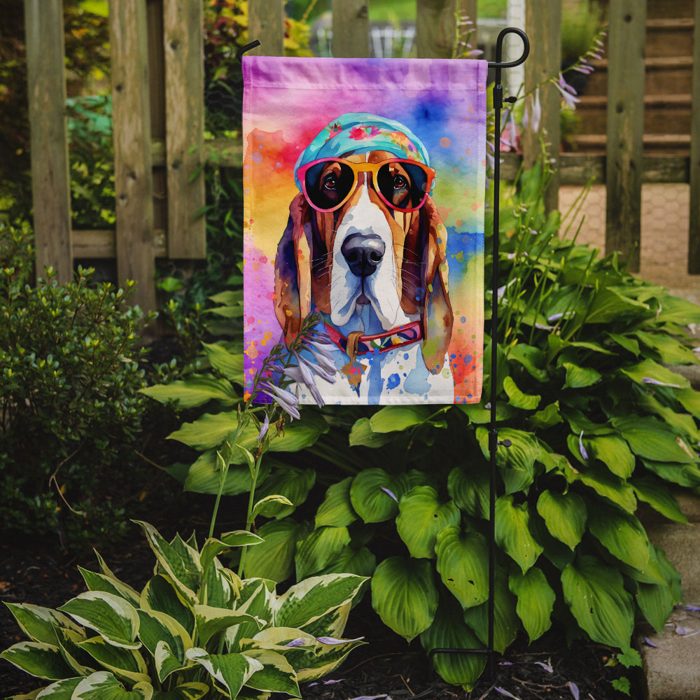 Basset Hound Hippie Dawg Garden Flag