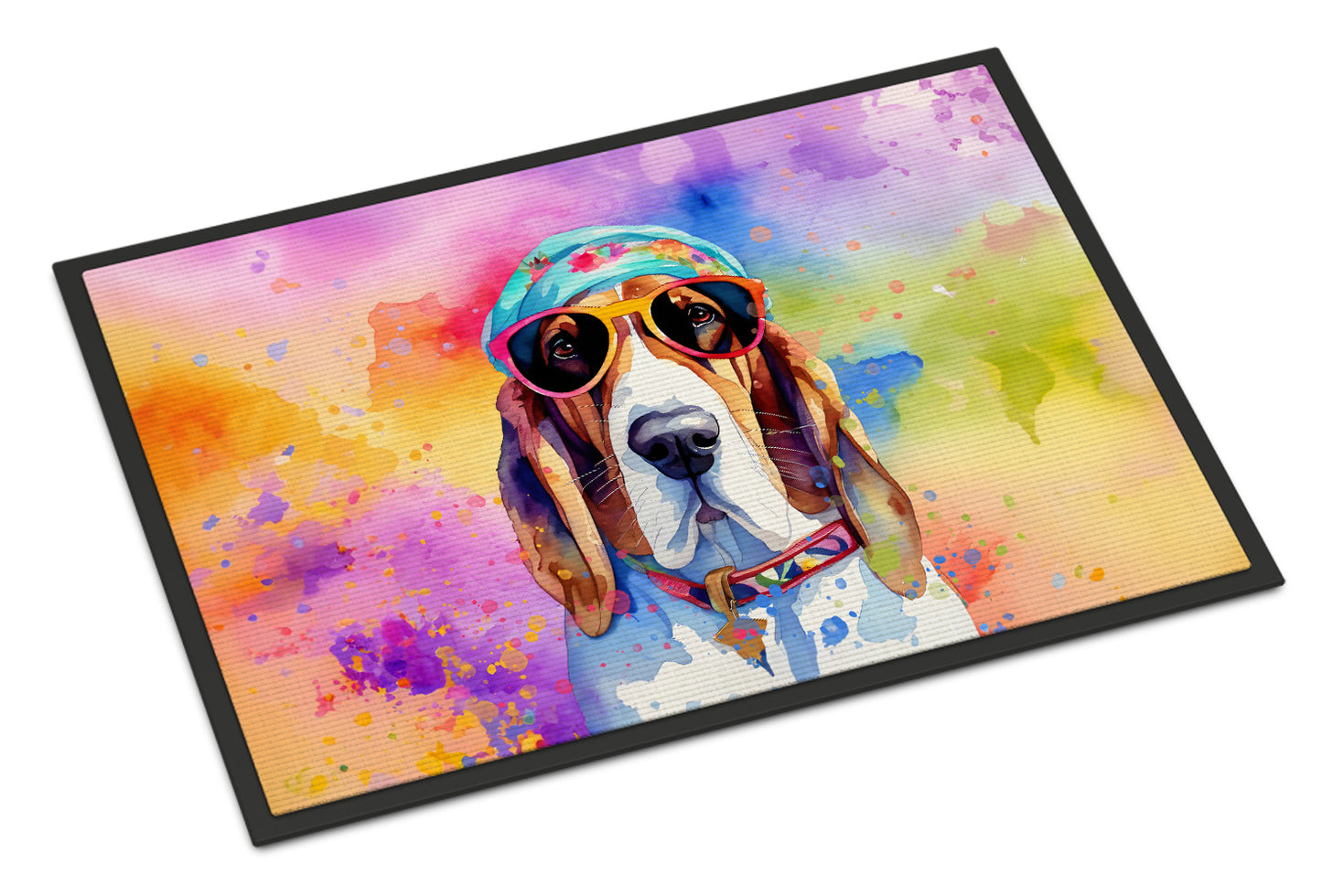 Buy this Basset Hound Hippie Dawg Doormat