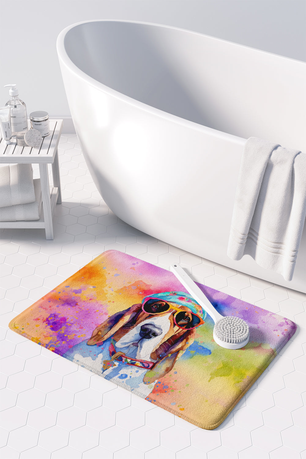 Basset Hound Hippie Dawg Memory Foam Kitchen Mat