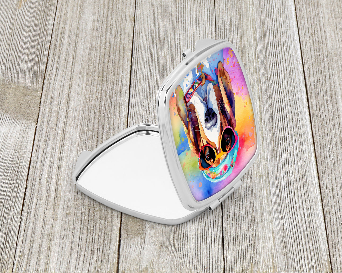 Basset Hound Hippie Dawg Compact Mirror