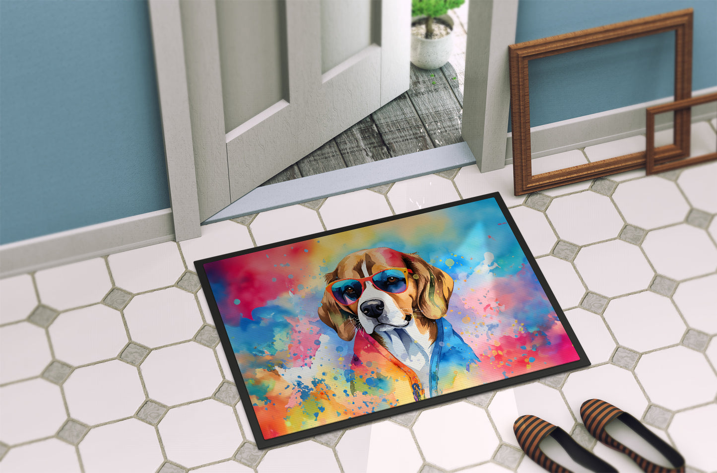 Beagle Hippie Dawg Doormat