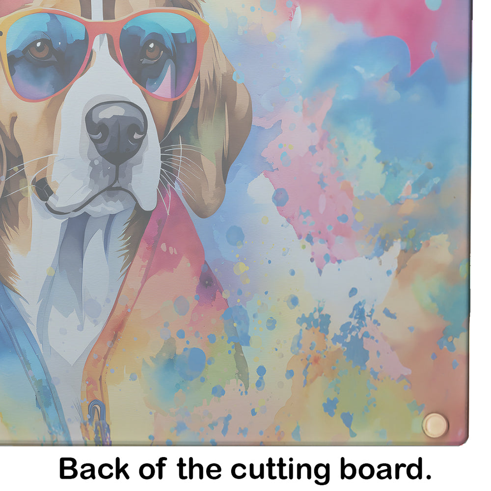 Beagle Hippie Dawg Glass Cutting Board